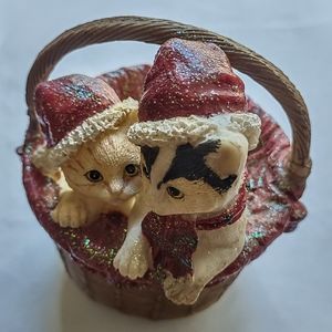 Christmas Ornament 2 Cats In A Basket